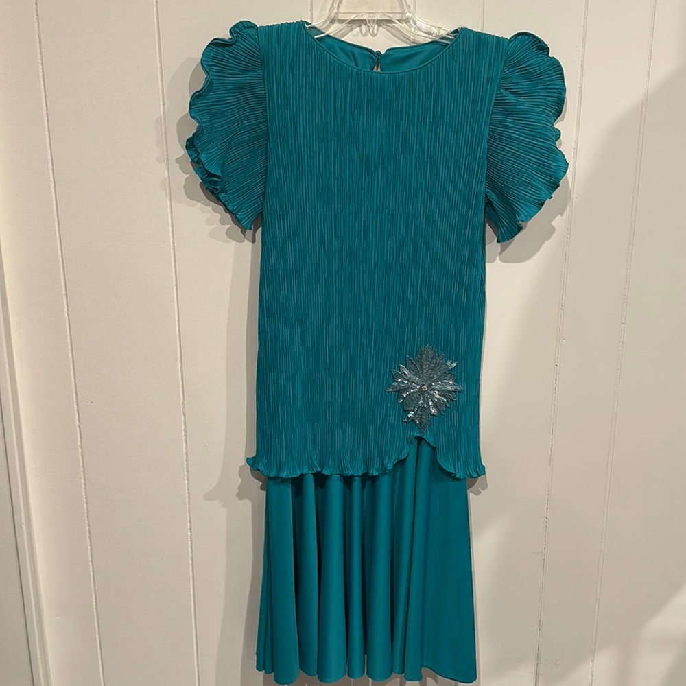 Vintage Prom-Style Teal Dress